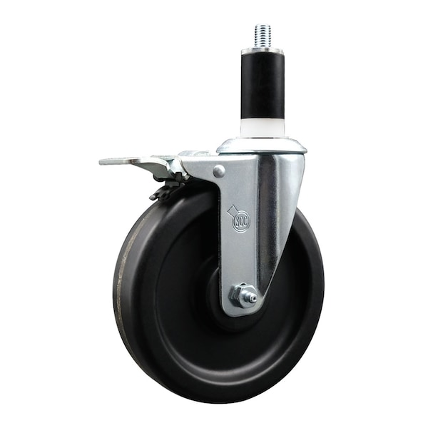6'' Phenolic Swivel 1-3/8'' Expanding Stem Caster Total Lock Brake